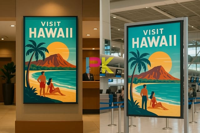 Poster du lịch treo tại khách sạn và sân bay
