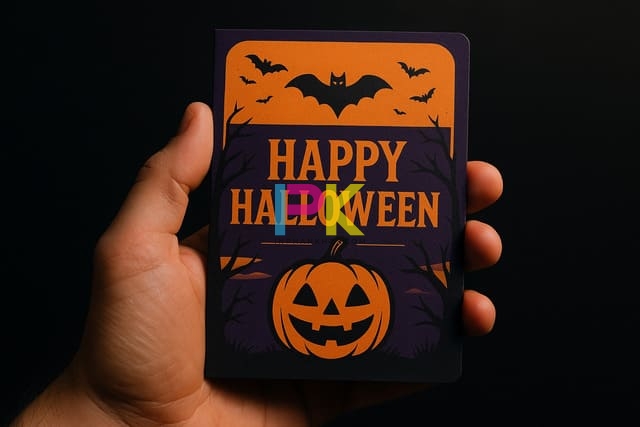 Bộ sưu tập mẫu thiệp Halloween đẹp, độc & dễ in ấn cho mùa lễ hội 2025 9 In thiệp Halloween nhanh, đẹp, giá tốt tại Xưởng In Phan Khôi TP.HCM.