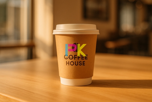 30+ mẫu logo cà phê đẹp & phong cách, giúp thương hiệu quán nổi bật 2 Mẫu logo cà phê đẹp phong cách tối giản in trên ly giấy take-away