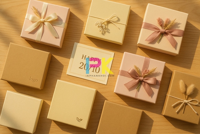 Mẫu hộp quà 20/10 đẹp – Sang trọng – Ý nghĩa dành tặng phái đẹp 2 Mẫu hộp quà 20/10 đẹp, sang trọng, in logo tại Xưởng In Phan Khôi