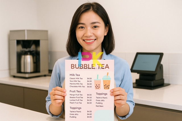 Bộ mẫu menu đẹp file Word miễn phí, dễ chỉnh sửa, in nhanh 4 Mẫu menu trà sữa file Word trẻ trung được in kỹ thuật số tại Xưởng In Phan Khôi TP.HCM