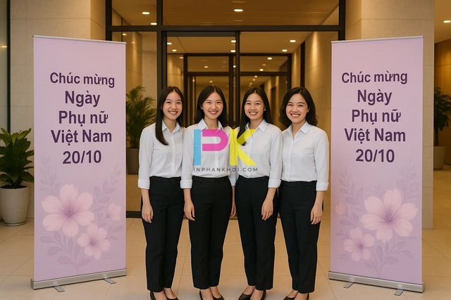 Mẫu standee 20/10 đẹp, chuyên nghiệp và in nhanh tại TP.HCM 2 Mẫu standee 20/10 đẹp và nổi bật trong sự kiện tri ân phụ nữ tại doanh nghiệp