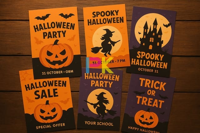 Mẫu tờ rơi Halloween đẹp, thiết kế sáng tạo & in nhanh chuẩn màu 2 Bộ sưu tập mẫu tờ rơi Halloween đẹp, phong cách đa dạng cho cửa hàng và sự kiện.