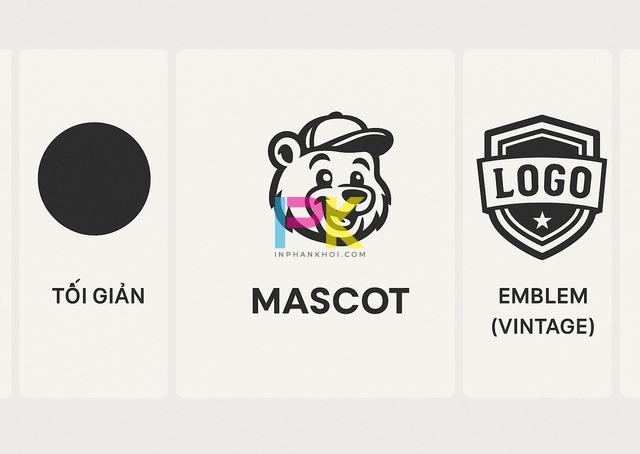 Hướng dẫn chi tiết cách thiết kế logo đẹp, chuyên nghiệp và dễ in ấn 7 Phong cách thiết kế logo phổ biến tối giản mascot vintage hình tròn