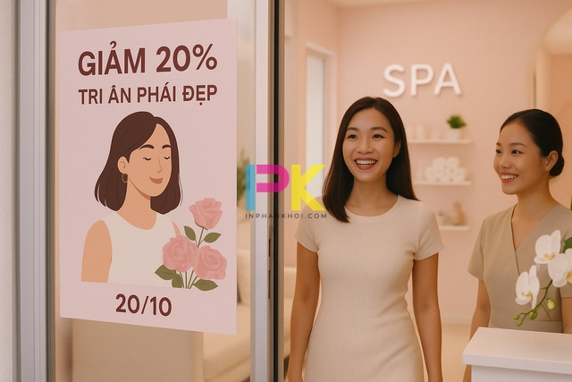 Mẫu poster 20/10 đẹp & ấn tượng – in nhanh, chuẩn màu tại Xưởng In Phan Khôi 4 Poster 20/10 cho spa và cửa hàng làm đẹp, khuyến mãi tri ân phái đẹp