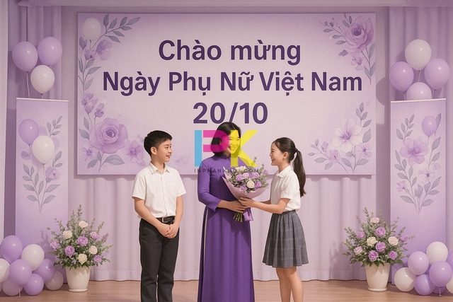 Mẫu poster 20/10 đẹp & ấn tượng – in nhanh, chuẩn màu tại Xưởng In Phan Khôi 5 Mẫu poster 20/10 dành cho trường học, chương trình tri ân cô giáo