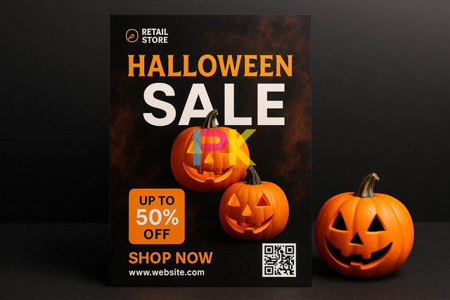 Mẫu tờ rơi Halloween đẹp, thiết kế sáng tạo & in nhanh chuẩn màu 3 Mẫu tờ rơi Halloween dành cho cửa hàng và doanh nghiệp với màu cam – đen nổi bật.