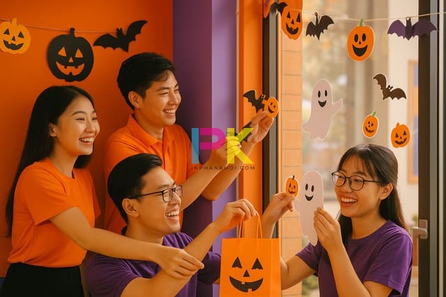 Mẫu Halloween Sticker đẹp & Dễ thương cho mùa lễ hội 2025 6 Học sinh và nhân viên trang trí không gian Halloween bằng sticker