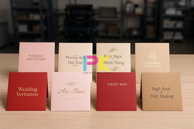 Bộ sưu tập phong bì cưới nhiều phong cách được in hoàn thiện tại Xưởng In Phan Khôi