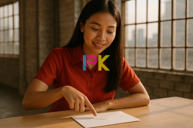 Nhân viên Xưởng In Phan Khôi đang hướng dẫn khách hàng cách ghi phong bì đám giỗ đúng lễ nghi tại TP.HCM