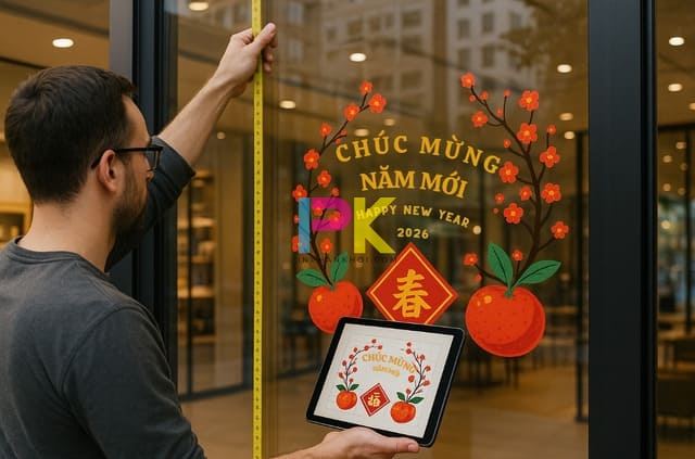 Cách đo cửa kính và bố trí decal để lên màu đẹp, cân đối.