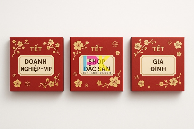 Bộ sưu tập mẫu hộp quà Tết sang trọng và cách in đẹp, chuẩn màu 8 Ba nhóm mẫu hộp phù hợp ba mục đích sử dụng khác nhau.