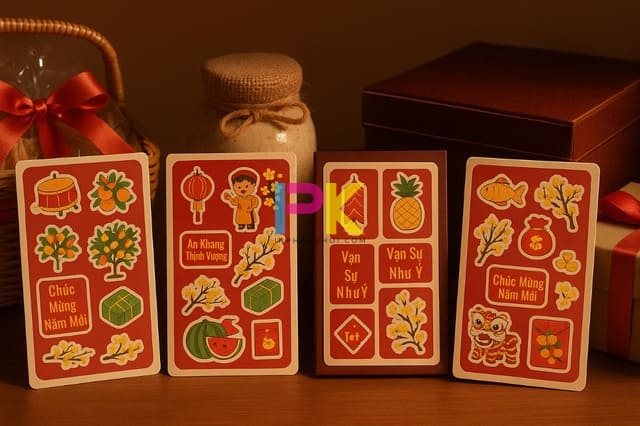 Mẫu tem dán quà Tết Bính Ngọ đẹp: Gợi ý thiết kế & cách in chuẩn 8 Chọn tem Tết theo nhu cầu: tiết kiệm – sang trọng – đúng bao bì.