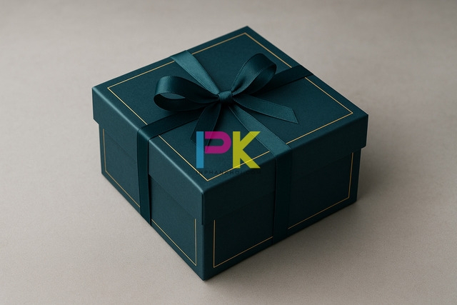 Bộ sưu tập mẫu hộp quà Tết sang trọng và cách in đẹp, chuẩn màu 4 Tone xanh than – vàng kim tạo cảm giác hiện đại và sang trọng.