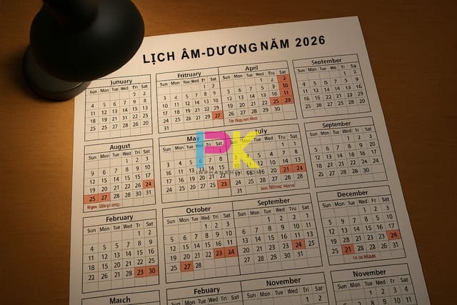 File Excel có sẵn ngày âm – dương 2026 và các ngày lễ Việt Nam.