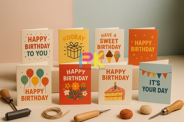 Hướng dẫn chi tiết cách làm thiệp sinh nhật bằng giấy A4 đơn giản tại nhà 11 Bộ sưu tập mẫu thiệp sinh nhật A4 đẹp dễ làm được in và trưng bày tại Xưởng In Phan Khôi TP.HCM.