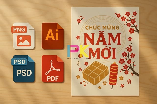 Các định dạng file mẫu poster Tết: PNG – AI – PDF.