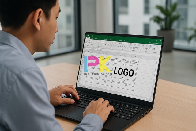 Dễ dàng thêm logo doanh nghiệp vào file lịch Excel.