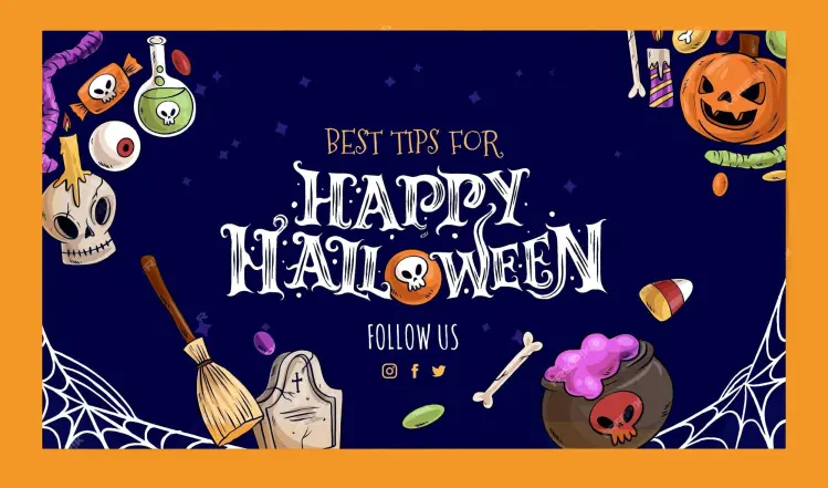 Mẫu in thiệp Halloween đơn giản