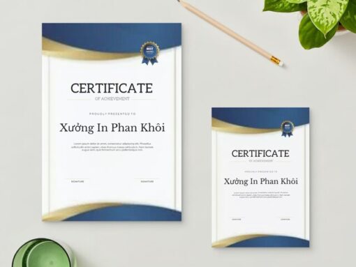 Bằng khen in sắc nét bằng máy in đời mới tại Xưởng In Phan Khôi