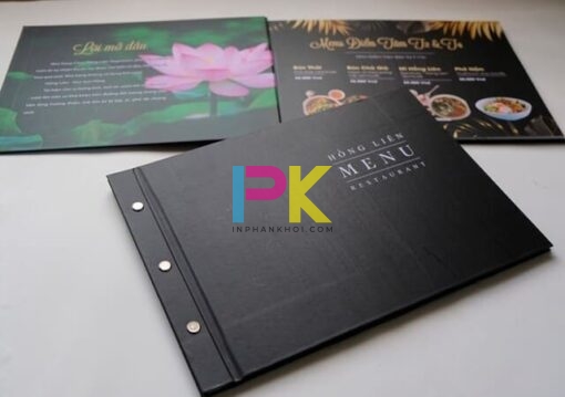 Thiết kế menu bìa cứng phong cách độc đáo