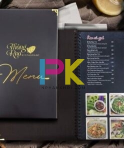 In menu bìa cứng sử dụng công nghệ in chất lượng cao