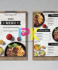 In menu nhà hàng ăn tối