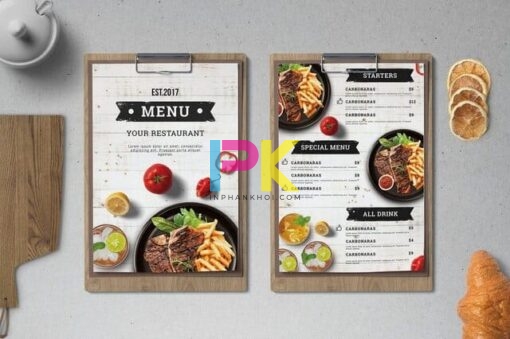 In menu nhà hàng ăn tối