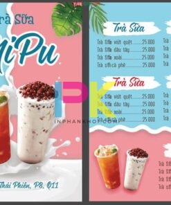 In menu quán trà sữa thu hút