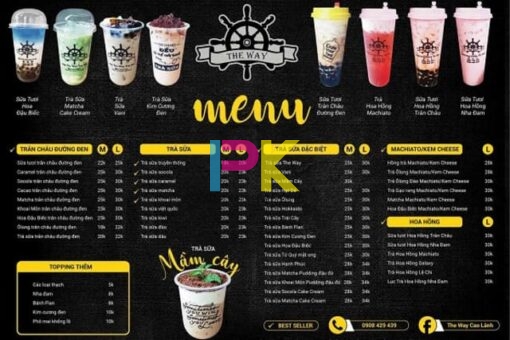 In menu quán trà sữa độc đáo
