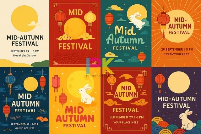Bộ sưu tập mẫu tờ rơi Trung Thu phong cách truyền thống và hiện đại