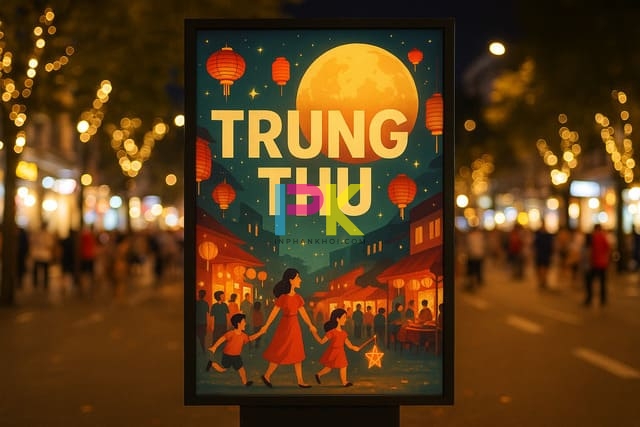 Poster Trung Thu khổ lớn ngoài trời, phong cách hiện đại