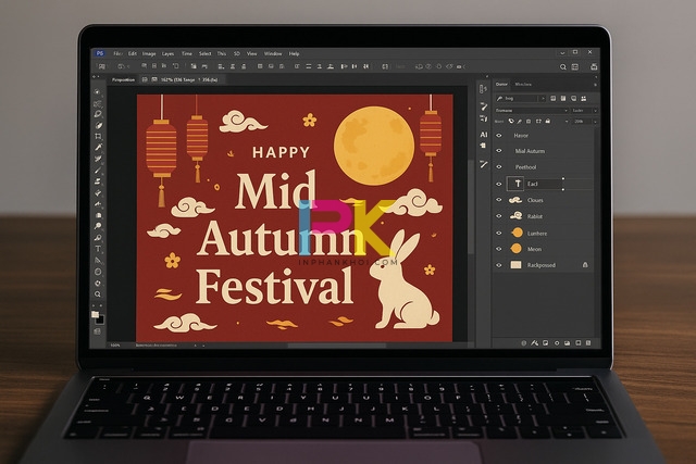 Tải file PSD AI mẫu thiệp trung thu để chỉnh sửa nhanh