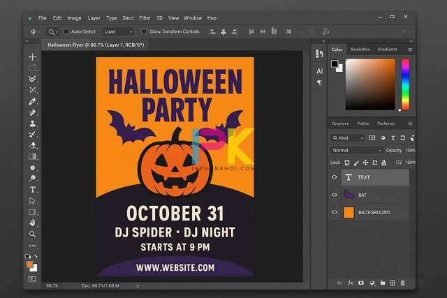 Mẫu tờ rơi Halloween đẹp, thiết kế sáng tạo & in nhanh chuẩn màu 2 File thiết kế tờ rơi Halloween dạng vector, sẵn sàng chỉnh sửa bằng Photoshop hoặc AI.