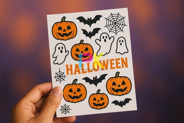 Mẫu Halloween Sticker đẹp & Dễ thương cho mùa lễ hội 2025 8 Liên hệ Xưởng In Phan Khôi để in sticker Halloween nhanh, đẹp, đúng màu