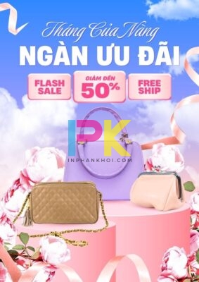 Mẫu poster 20/10 đẹp & ấn tượng – in nhanh, chuẩn màu tại Xưởng In Phan Khôi 8 Mẫu poster 20 10 ưu đãi mua túi xách