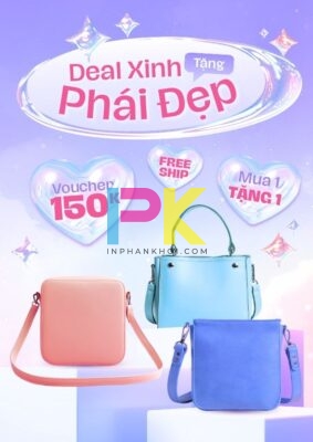 Mẫu poster 20/10 đẹp & ấn tượng – in nhanh, chuẩn màu tại Xưởng In Phan Khôi 11 Mẫu poster 20 10 giảm giá mua túi xách