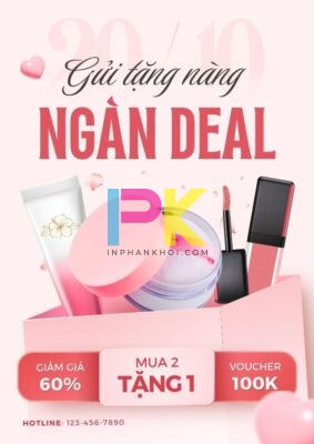 Mẫu poster 20/10 đẹp & ấn tượng – in nhanh, chuẩn màu tại Xưởng In Phan Khôi 10 Mẫu poster 20 10 giảm giá mua mỹ phẩm