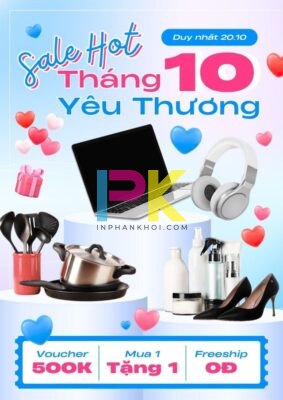 Mẫu poster 20/10 đẹp & ấn tượng – in nhanh, chuẩn màu tại Xưởng In Phan Khôi 9 Mẫu poster 20 10 khuyến mãi mua sắm