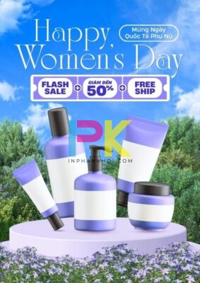 Mẫu standee giảm giá mua mỹ phẩm dịp 20 10