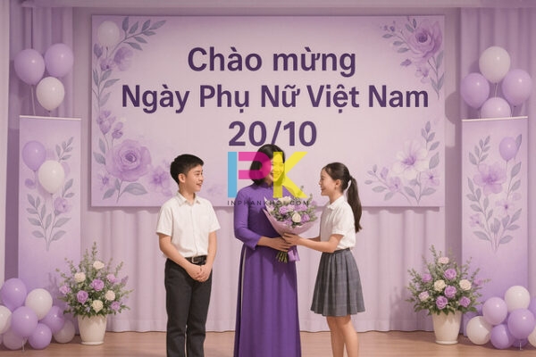 Mẫu poster 20/10 dành cho trường học, chương trình tri ân cô giáo