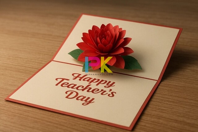 3+ Cách làm thiệp 20 11 bằng giấy màu A4 đẹp 3D đơn giản 6 Mẫu thiệp 20/11 3D pop-up in trên giấy A4, màu sắc tươi sáng, in tại Xưởng In Phan Khôi TP.HCM