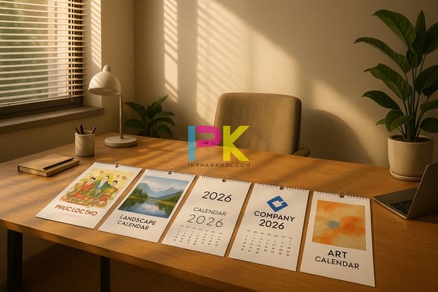 Bộ sưu tập mẫu lịch treo tường 2026 đẹp và in chuẩn màu 1 Bộ mẫu lịch treo tường 2026 đa phong cách do Xưởng In Phan Khôi tổng hợp.